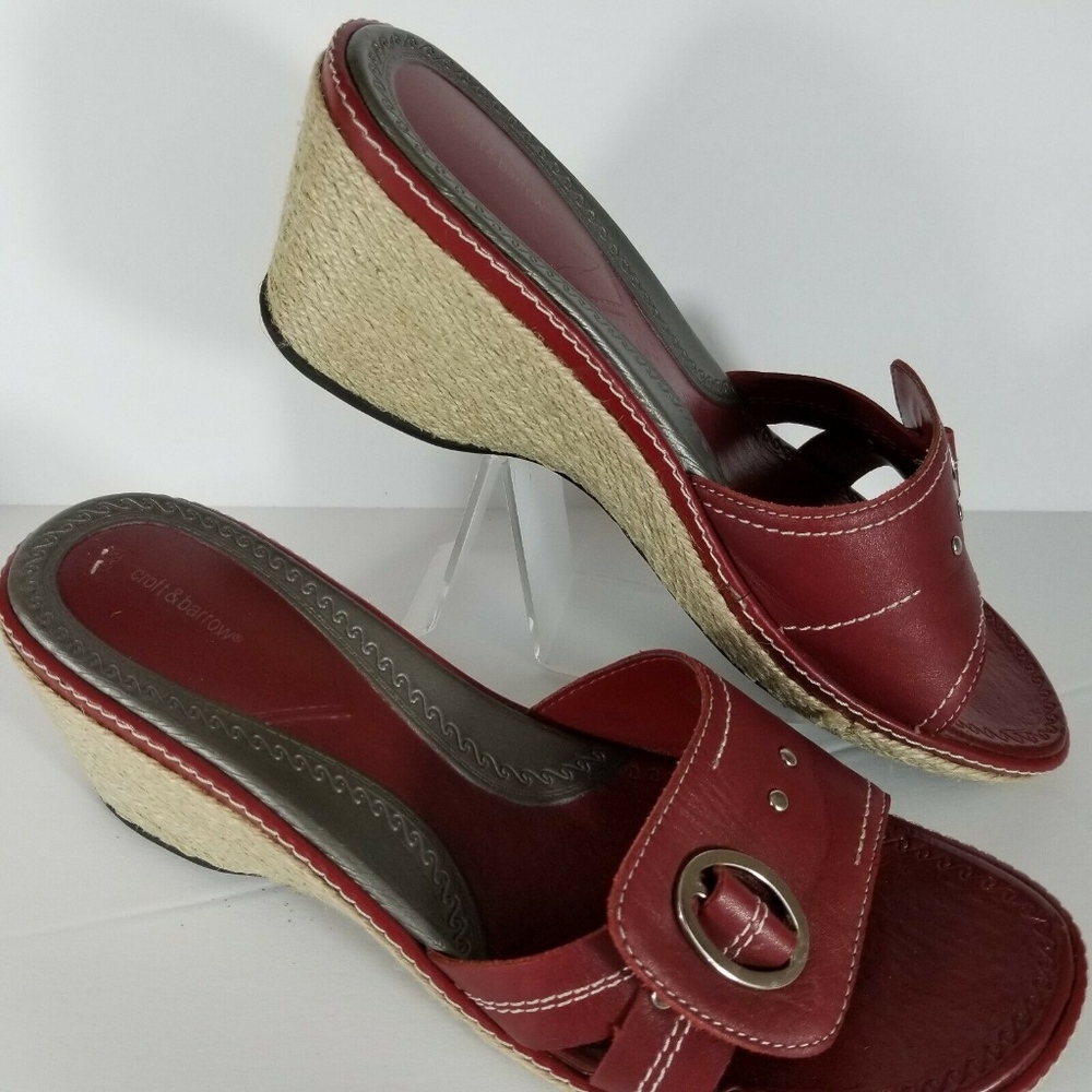 CROFT & BARROW Red Wedge Sandals 9 1/2 M